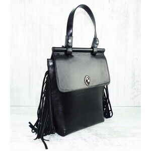 Black Gepherrini Handbag Designer bag with Fringes